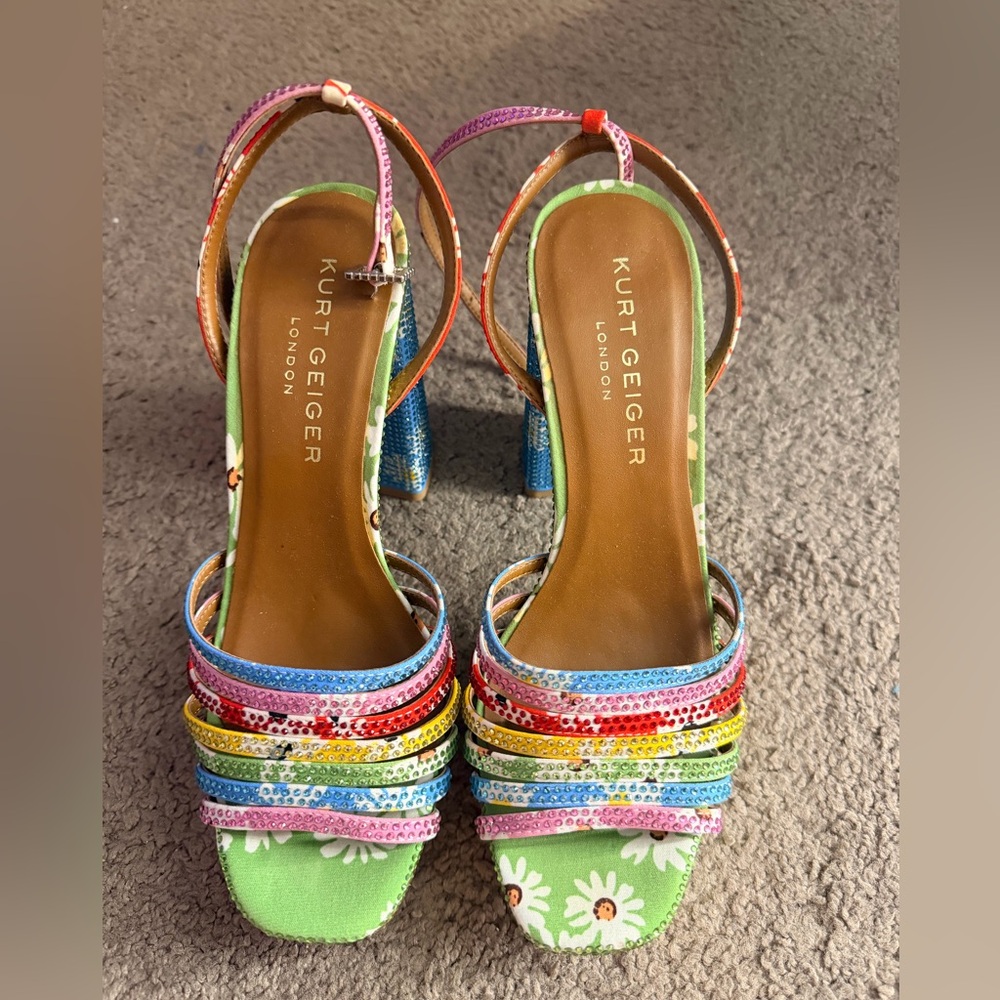 Kurt Geiger Rainbow Sequin Strappy Daisy Sandals